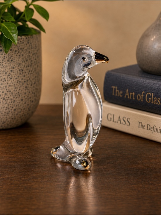 Other - hand-blown clear glass penguin figurine 2”